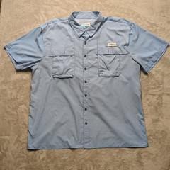 Magellan Outdoors Men 3XL Aransas Pass FishGear RelaxedFit Moisture Wicking Blue