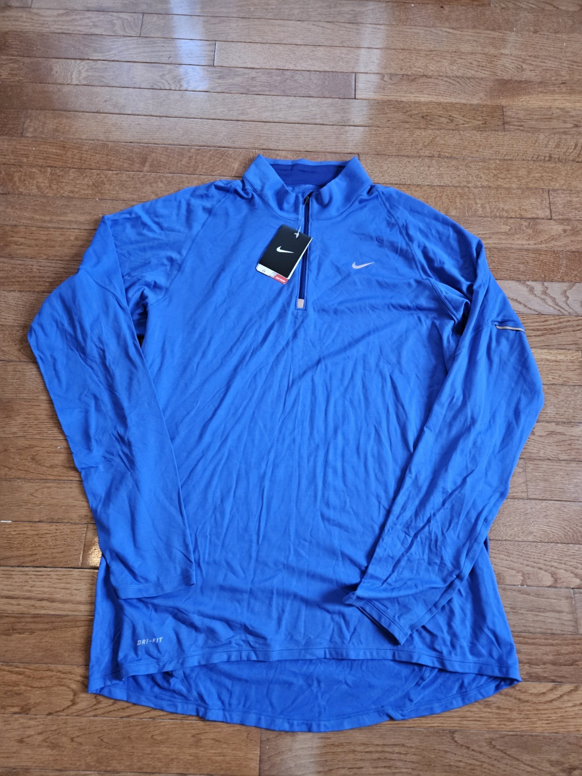 Nike Dri-FIT 1/4 Zip Activewear Running lightweight Long Sleeve sweatshirt Blue gallery