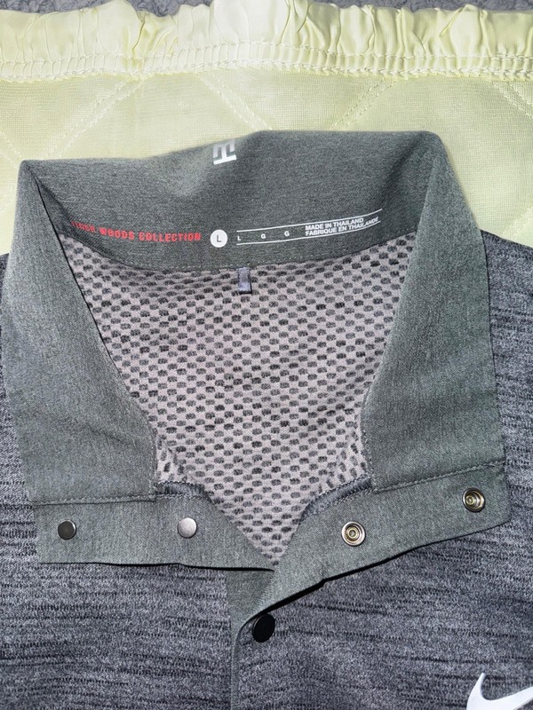 Tiger Woods Collection Nike Golf Pullover Shirt Gray Hazeltine Club Sz Large gallery