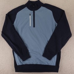 FootJoy Sweater Mens L Blue Polyester Wool FJ Golf Pullover Lined Windbreaker