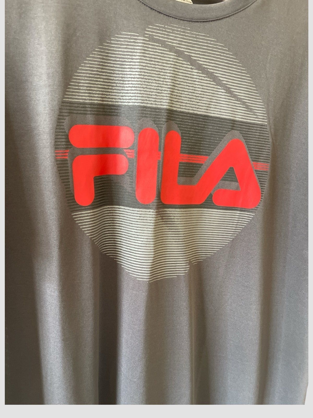 Fila Performance Dri Training Tee Shirt Gray with Red Men’s size XL NWT gallery