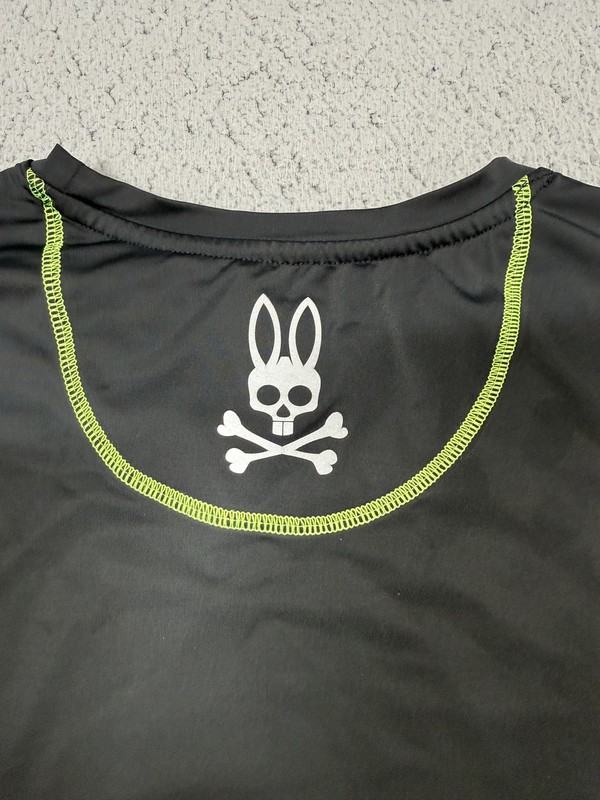 Psycho Bunny Shirt Mens Large Black Short Sleeve Camo Side Panel Athletic Top gallery