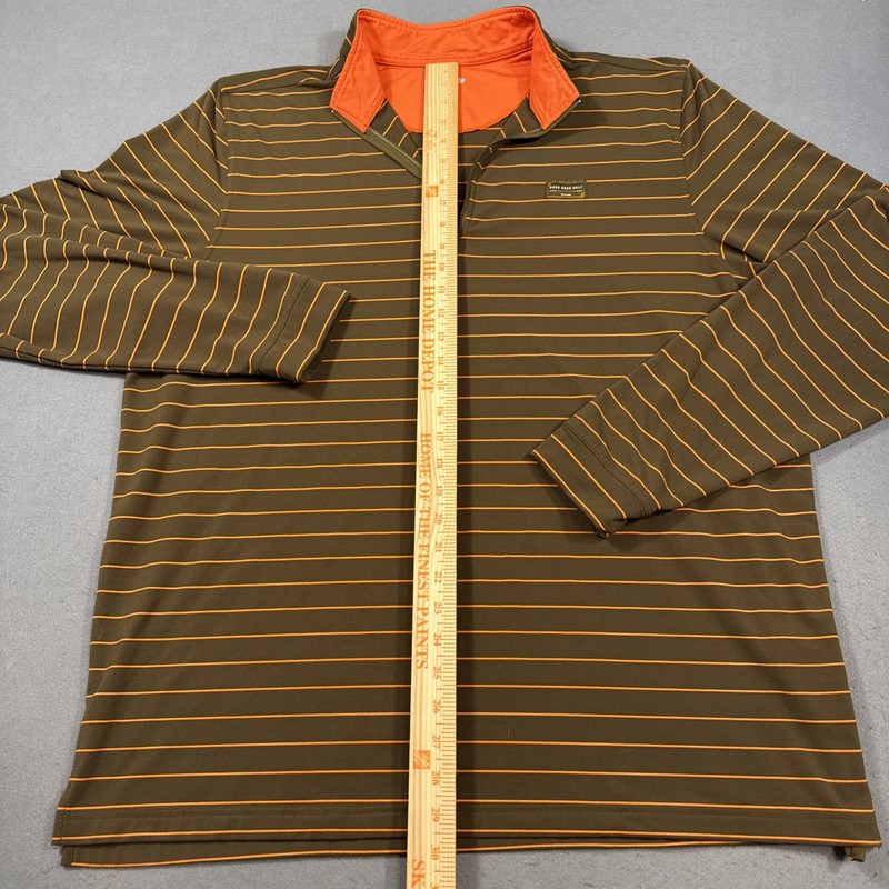 Good Good Golf 1/4 Zip Performance Pullover Shirt Men 2XL Stretch BRN/ORG Sports gallery