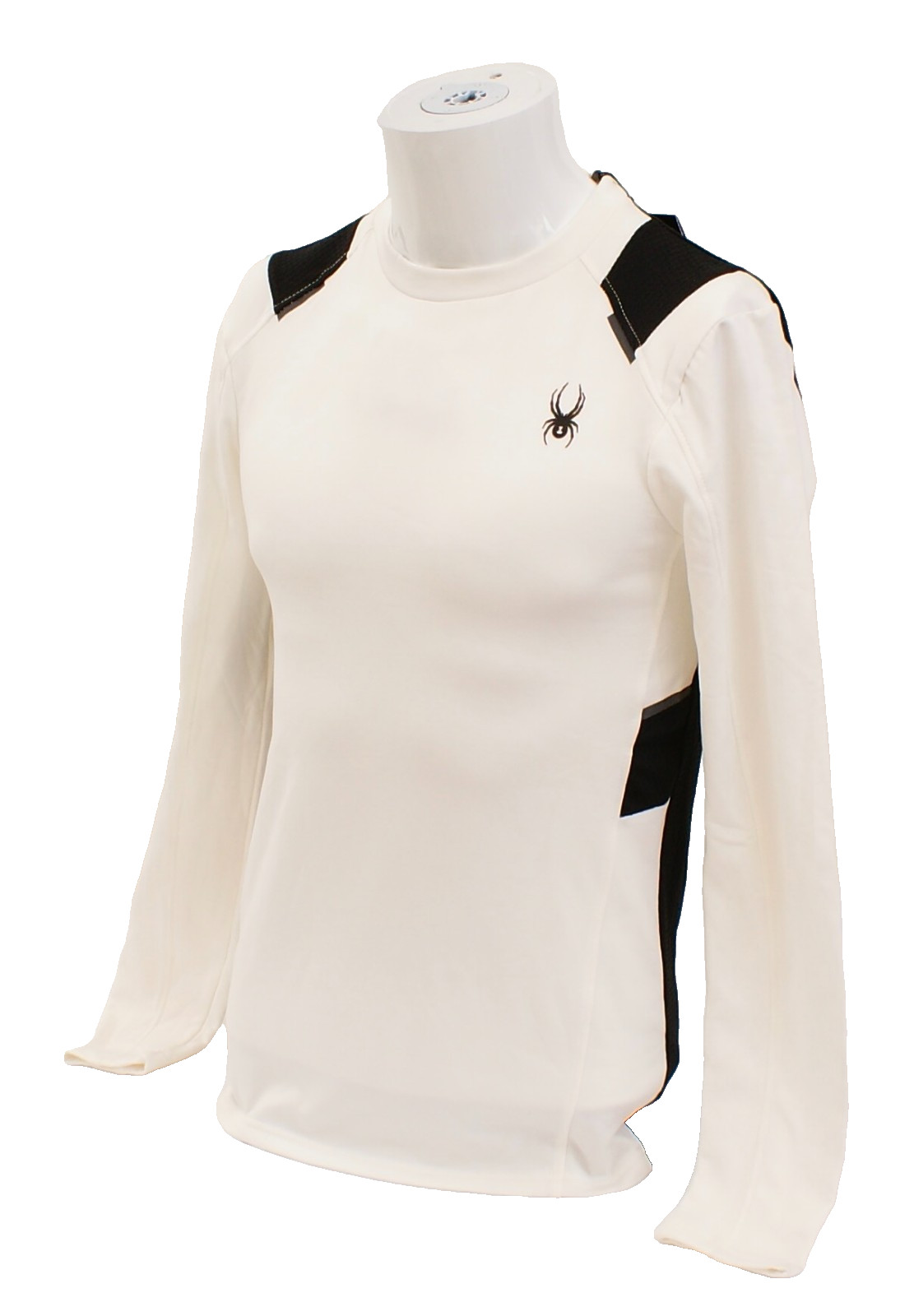 Spyder Men's S White & Black ProWeb Crew Neck Long Sleeve Pullover Shirt gallery