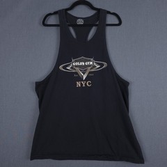 Golds Gym Tank Top Y-Back Shirt Mens Black 2XL XXL Black New York USA Racerback