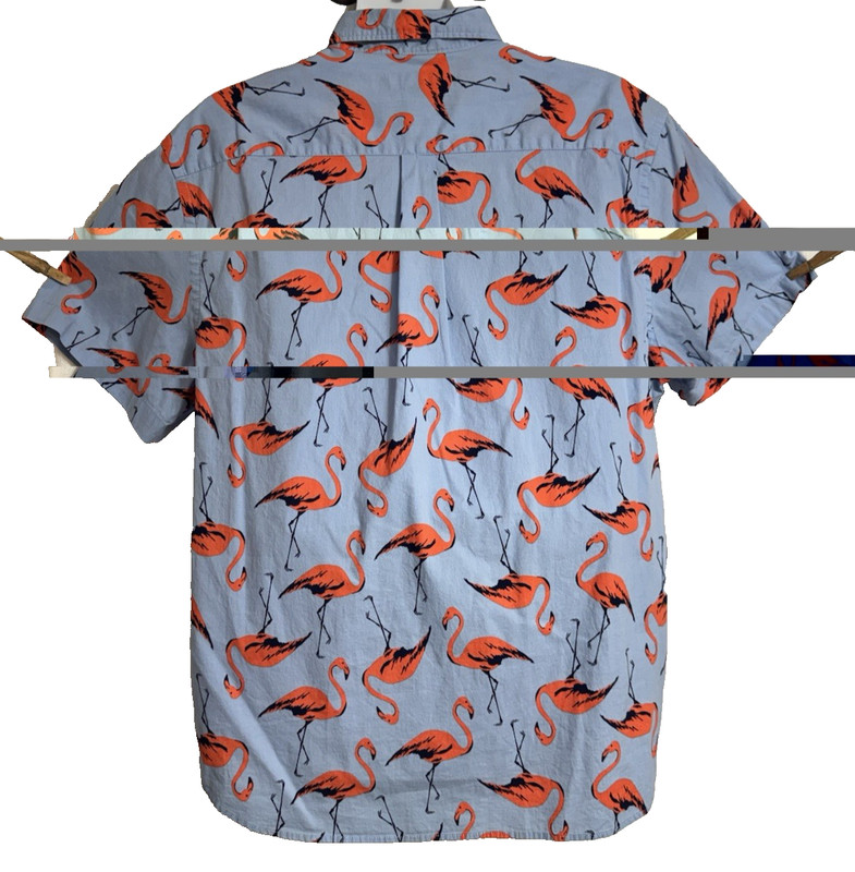 Men's Old Navy SIZE XL Shirt Flamingo Pink & Blue Short Sleeve Florida #0281 gallery