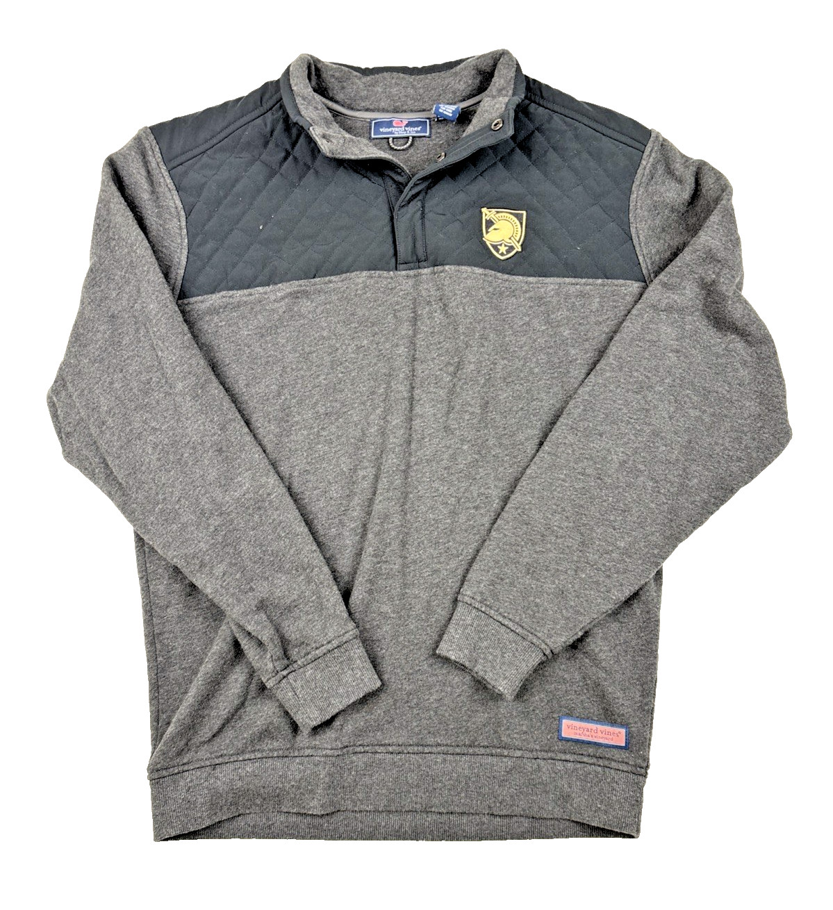 Vineyard Vines Quilted Shep Pullover Men's Army Black Knights Medium gallery