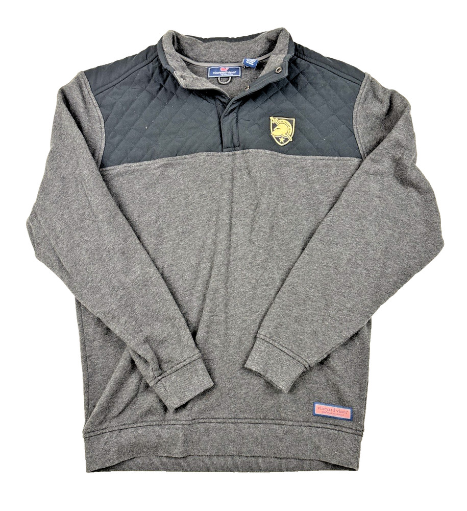 Vineyard Vines Quilted Shep Pullover Men's Army Black Knights Medium
