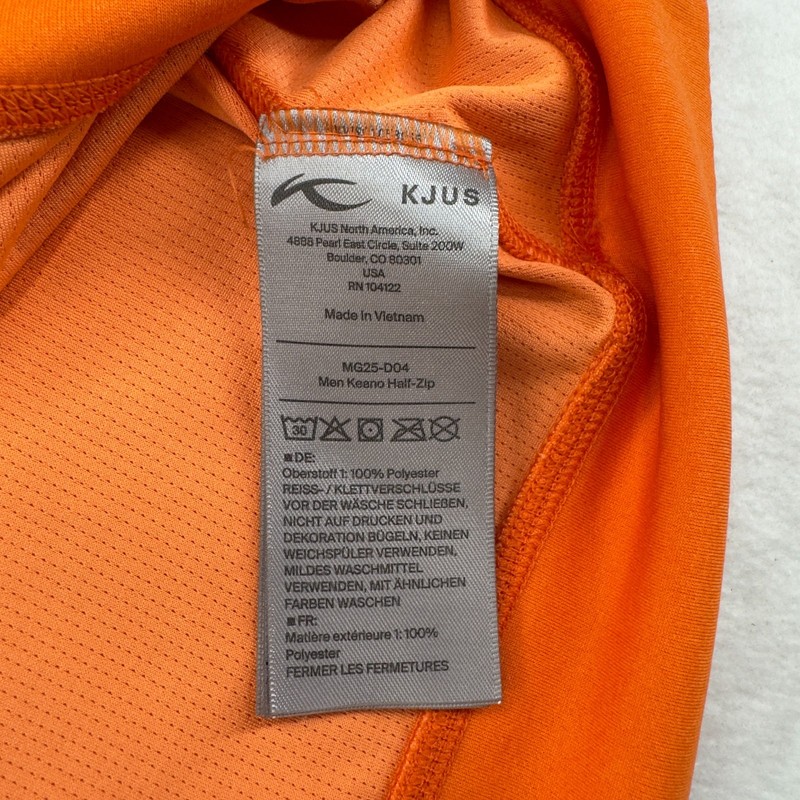 KJUS Shirt Mens Large Orange Keano Half Zip Golf Pullover Beaver Creek UPF50 gallery