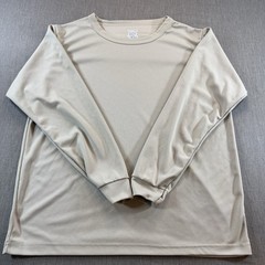 United Shirt Mens Extra Large Tan Polyester Raglan Long Sleeve Made USA Military