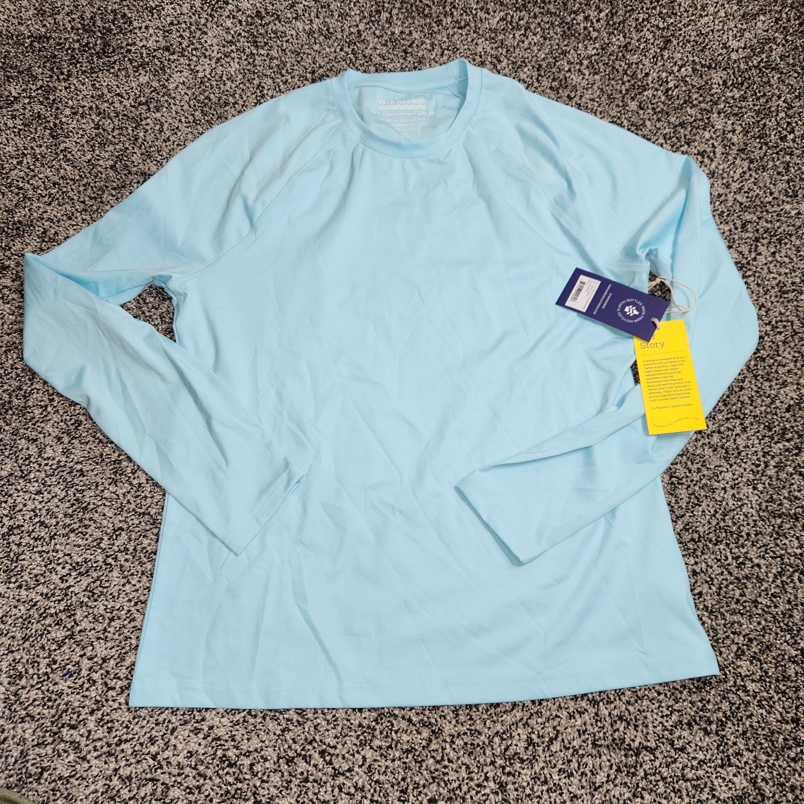 Fair Harbor Anchor Rashguard Long Sleeve Sun Protection UPF 50 Men Sm Blue Aqua gallery