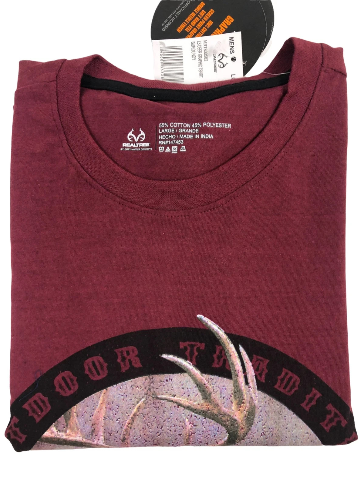 Realtree Men's Long Sleeve Graphic Shirt - Burgundy, Large gallery