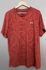Under Armour Shirt Mens XL Burnt Orange The Streaker Tee Fitted Running Top S/S