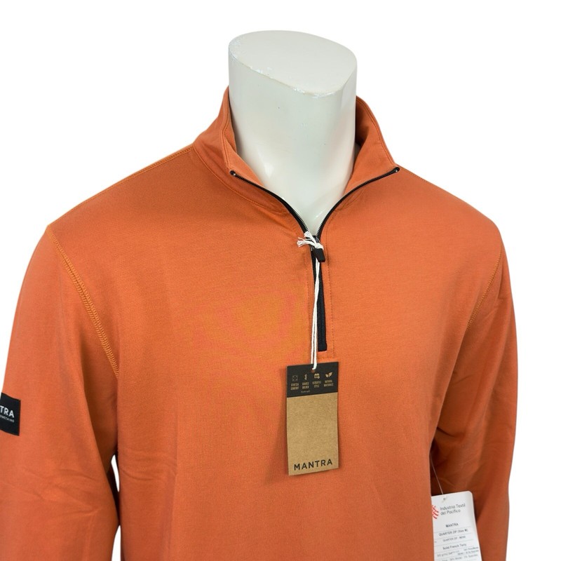 Mantra Essential Pullover 1/4 Zip Mango Peruvian Pima Cotton French Terry Mens M gallery
