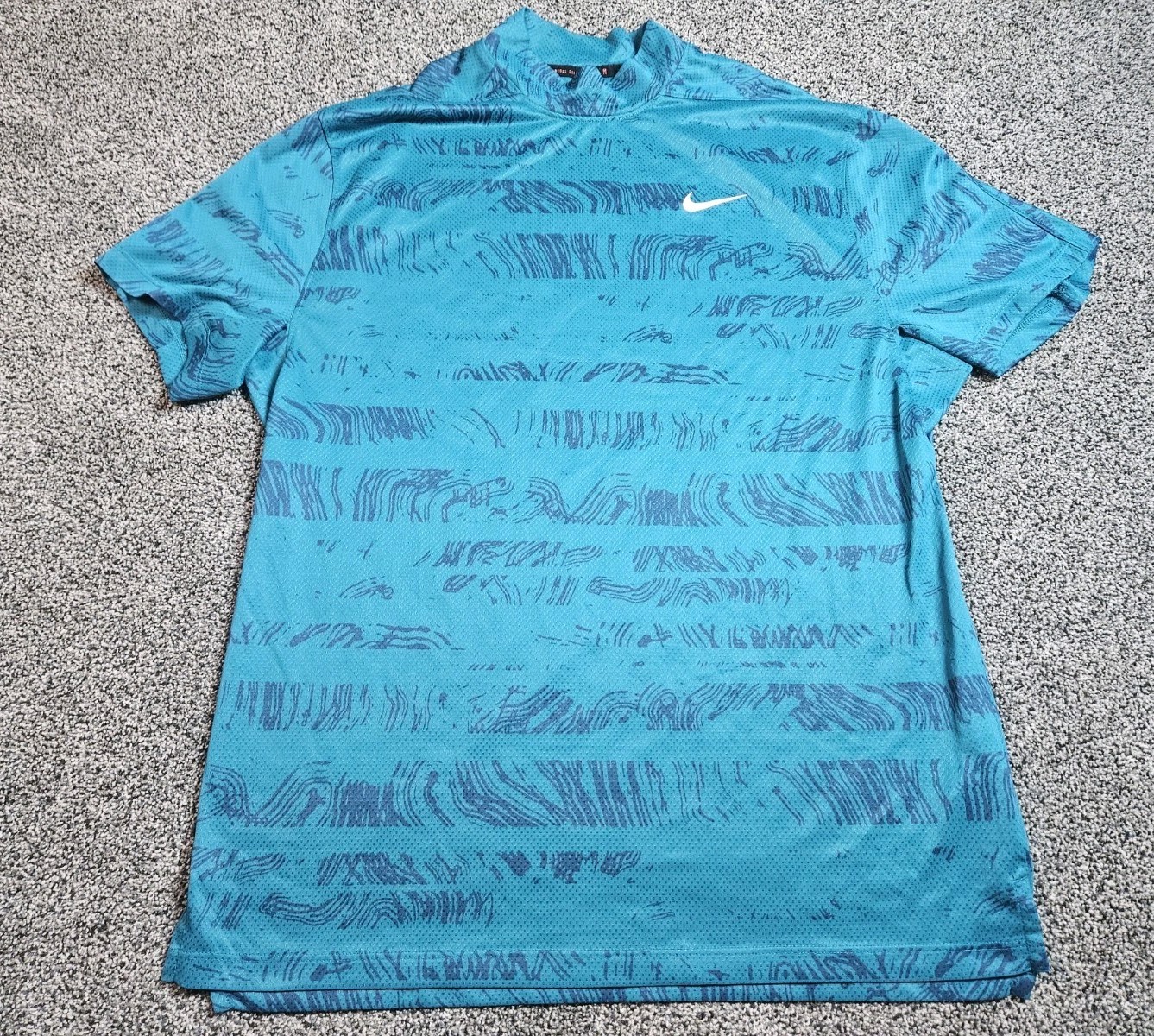 Nike Dri-FIT ADV TW Tiger Woods Mock Neck Golf Polo Mens M DJ6842 367 Aqua gallery