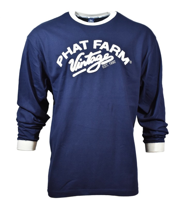 Men's Long Sleeve Tee Big Sizes "PHAT FARM" VINTAGE 0 Cotton Heavy Fabric NWT gallery