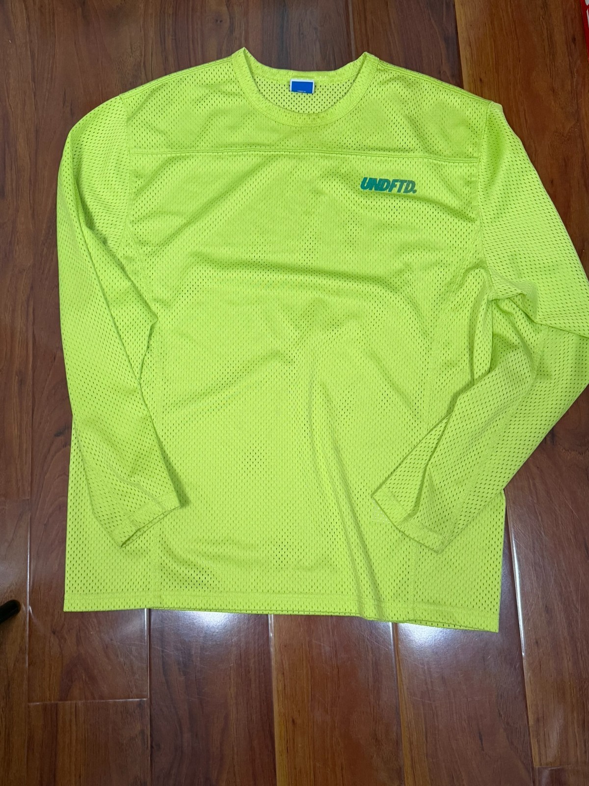 Undefeated Neon Green Shootout Practice Jersey Mesh Long Sleeve SZ M gallery