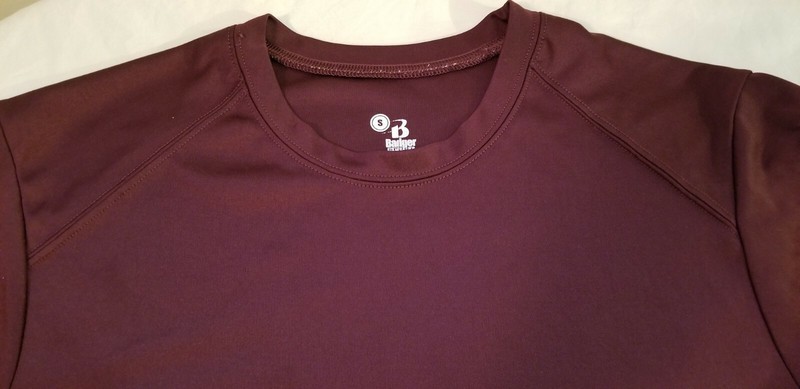 Men's Badger Sport Fitness Shirt Small Burgundy Fitted Lng/Slv Performance EUC gallery