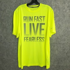 Nike Shirt Adult Size XL Green Yellow Reflective Running Graphic Front Print