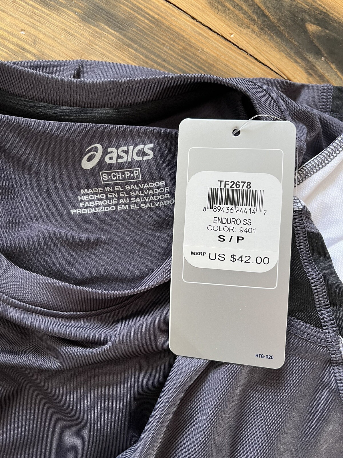 ASICS Gray & White Enduro Short Sleeve Compression Top Mens Size Small NEW gallery