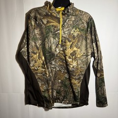 Realtree Pullover Mens Large Camo 1/4 Zip Performance Stretch Lightweight
