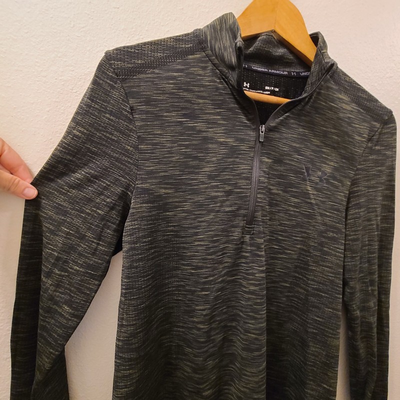 Under Armour Mens HeatGear 1/2 Zip Size Small Marine OD Green Print Long Sleeve gallery