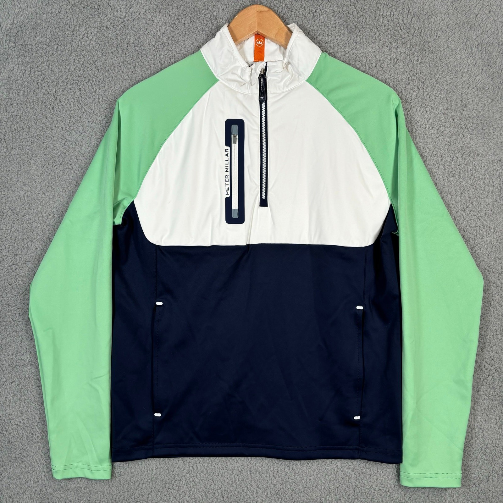 Peter Millar Crown Shirt Mens Small Blue Green Pullover Hyperlight Weld Hybrid gallery