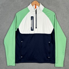 Peter Millar Crown Shirt Mens Small Blue Green Pullover Hyperlight Weld Hybrid