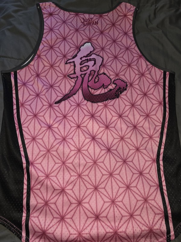 Just Saiyan Demon Slayer Nezuko Basketball Jersey mens anime rare gallery