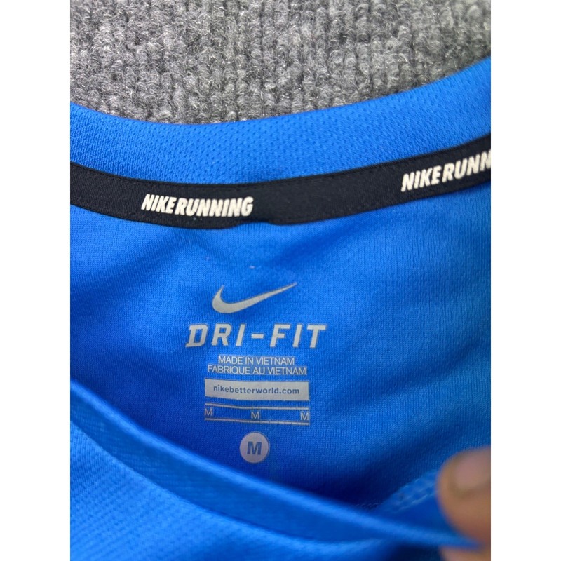 Nike Miler Running Shirt Mens Medium Blue Dri-FIT Long Sleeve Performance Tee gallery