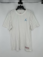 Air Jordan Jumpman Logo Pinstripe Striped Tee Short Sleeve T Shirt FN5960-100 M