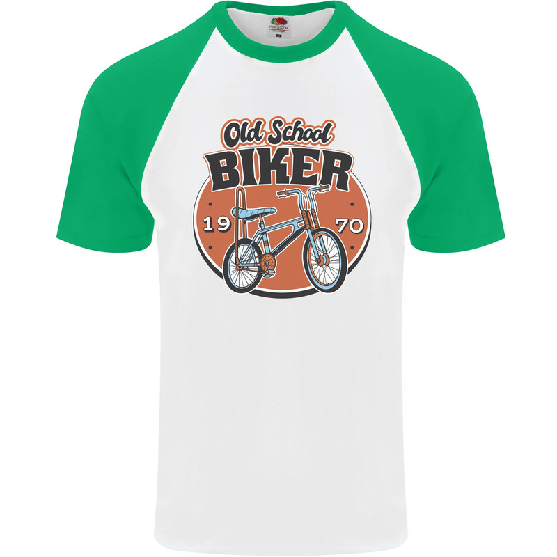 Old School Biker Bicycle Chopper Cycling Mens S/S Baseball T-Shirt gallery