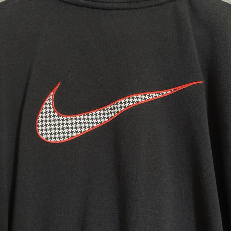 Nike Y2K Men’s M Pullover Quarter Zip Black Houndstooth Swish Logo White Tag gallery