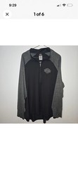 Harley-Davidson Cycles Size 3X Quater Zip 100% Polyester Black And Grey