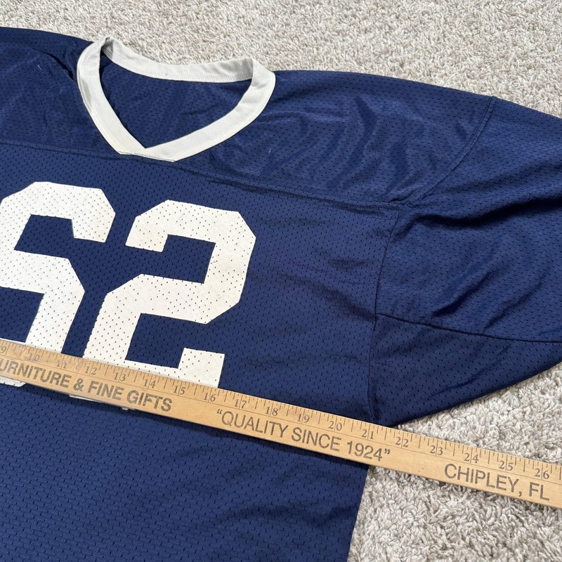 Vintage Russell Athletic Football Jersey Mens Large Blue 62 Mesh Made USA gallery