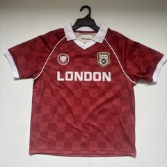 No Boundaries London Soccer Jersey Shirt Men’s Small Red Checkered Athletic NWT