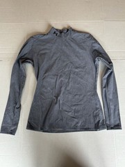 Under Armour Cold Gear Mock Neck Long Sleeve Shirt Gray Size Large