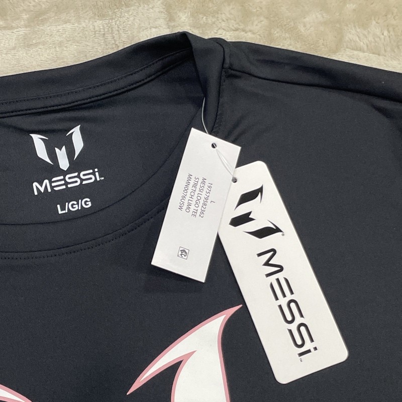 Messi Collection Black Pink Number 10 Soccer Jersey T Shirt Men's Large NWT gallery
