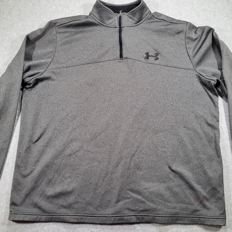 Under Armour 1/4 Zip Long Sleeve Fleece Pullover Mens 2XL Loose Gray gallery