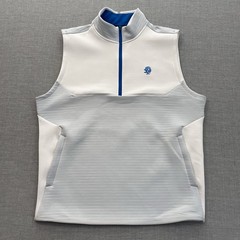 Under Armour Vest Mens Large White Gray 1/4 Zip Golf Performance