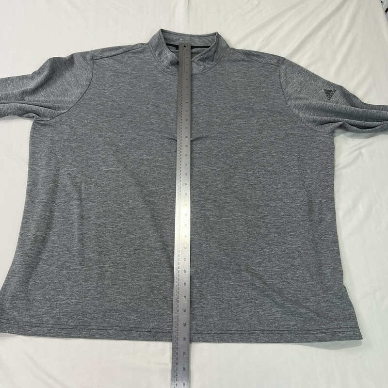 Adidas Shirt Mens 3XL Gray Breathable Stretch Quarter Zip Soccer Long Sleeve gallery