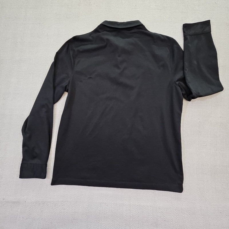 Kenneth Cole Awearness Long Sleeve Polo Men's Size XL Black Pocket Quiet Luxury gallery