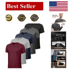 5 Pack Men’S Dry Fit T Shirts Athletic Running Gym Workout Short Sleeve Tee Shir