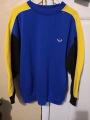 Voit Mens Size Large Navy Blue Yellow Black Long Sleeve Sweat Shirt