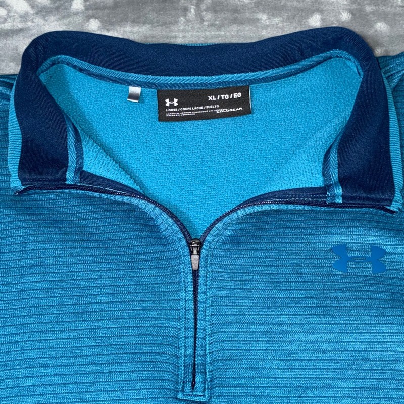 Under Armour XL Teal long sleeve 1/4 zip up mens or ladies gallery