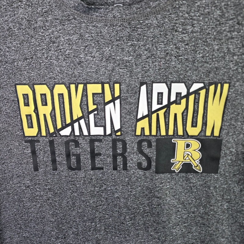 Mens CG Gray Active T Shirt Broken Arrow Tigers Short Sleeve Polyester Size XL gallery