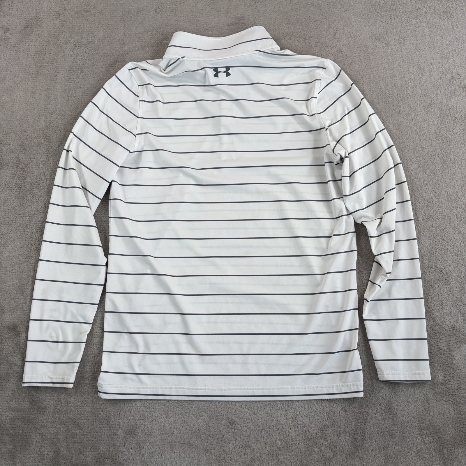 Under Armour Performance 1/4 Zip Pullover in White Grey Striped Men Small NWOT gallery