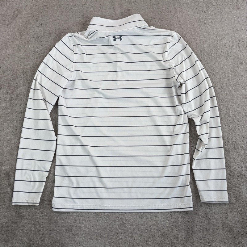 Under Armour Performance 1/4 Zip Pullover in White Grey Striped Men Small NWOT gallery