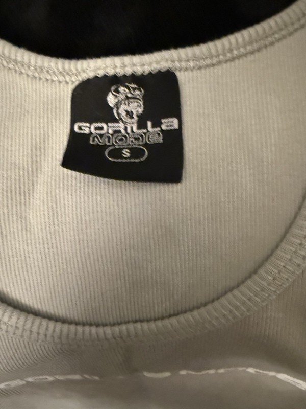 Gorilla Mode Men's Gray Cotton Tank Top S Sleeveless Logo Activewear gallery