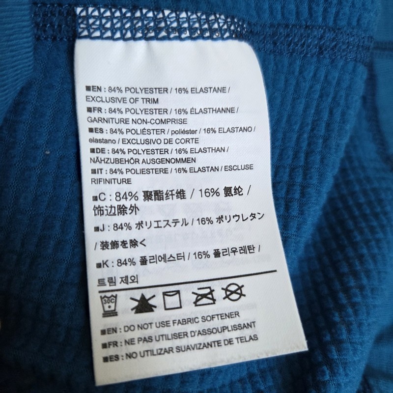 Arcteryx Thetis 1/4 Zip Neck Mens Medium Thermal Grid Fleece Blue Mid Base Layer gallery